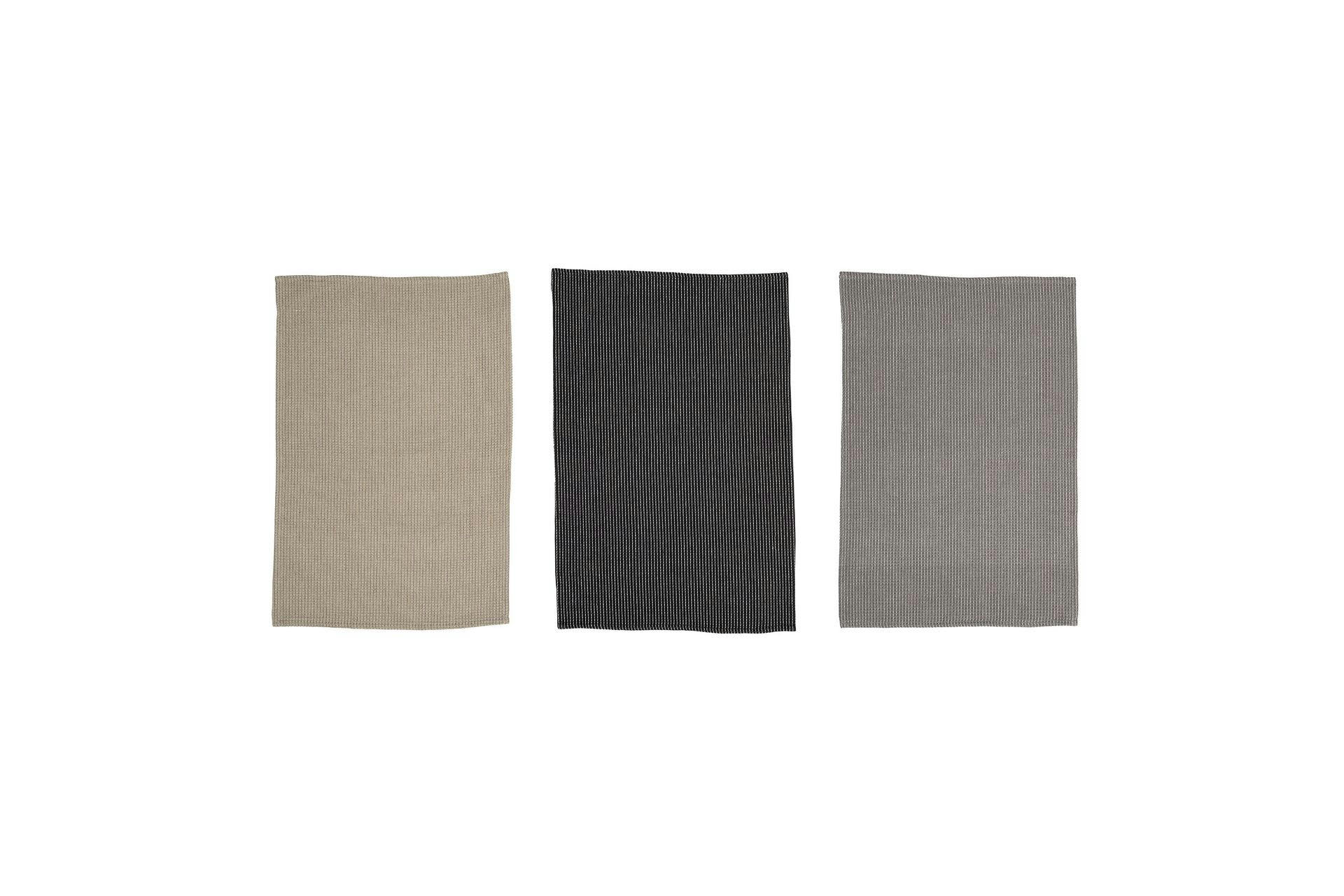 BOUEY - Set de 3 torchons en coton multicolore