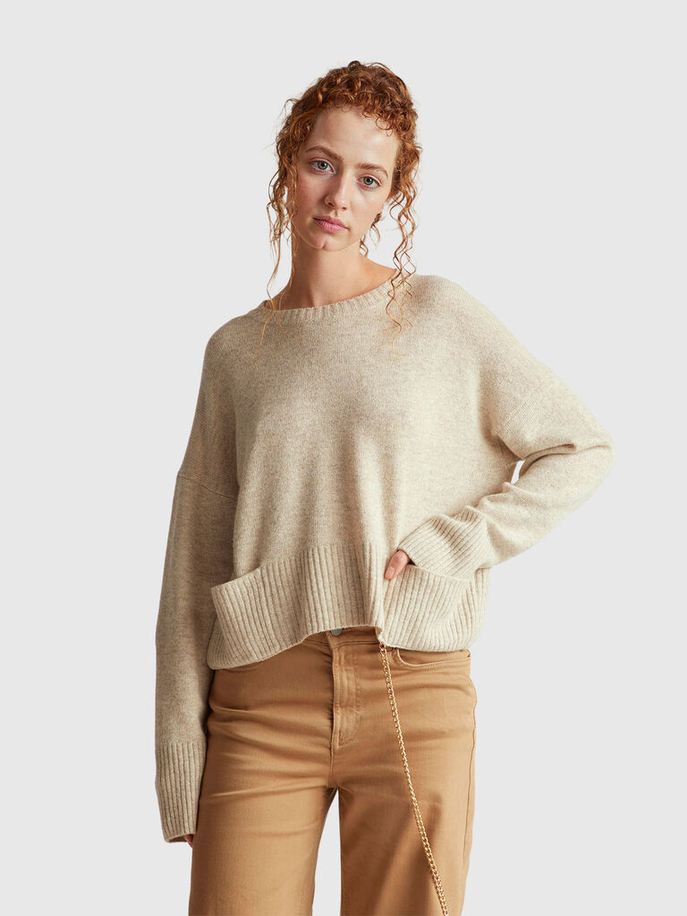 Sweater in wool and viscose blend