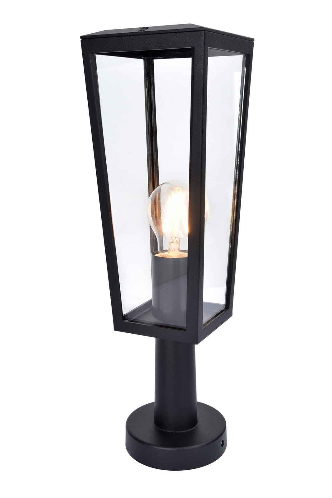 Lampa ogrodowa stojąca czarno-biała PINE wys:42,6 cm 1xE27x40W IP44 Lutec