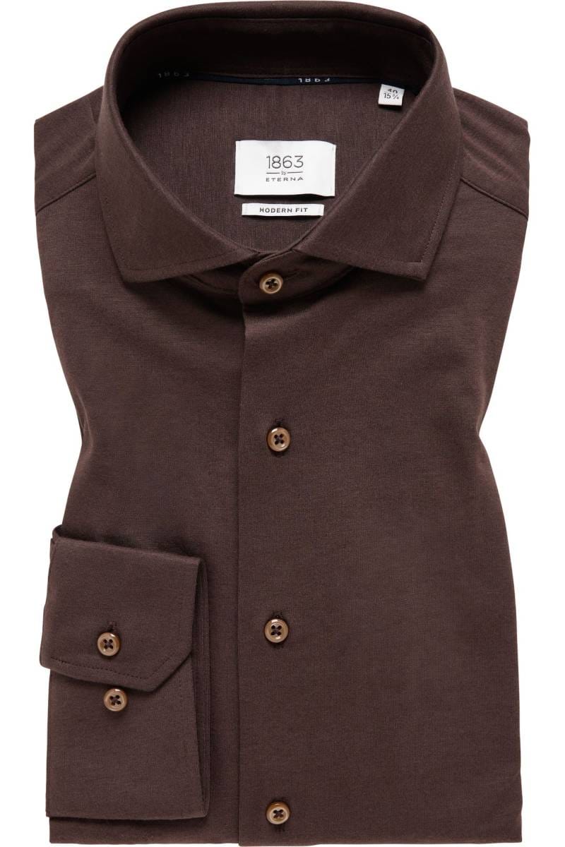 ETERNA 1863 Modern Fit Jerseyhemd beige-braun, Einfarbig