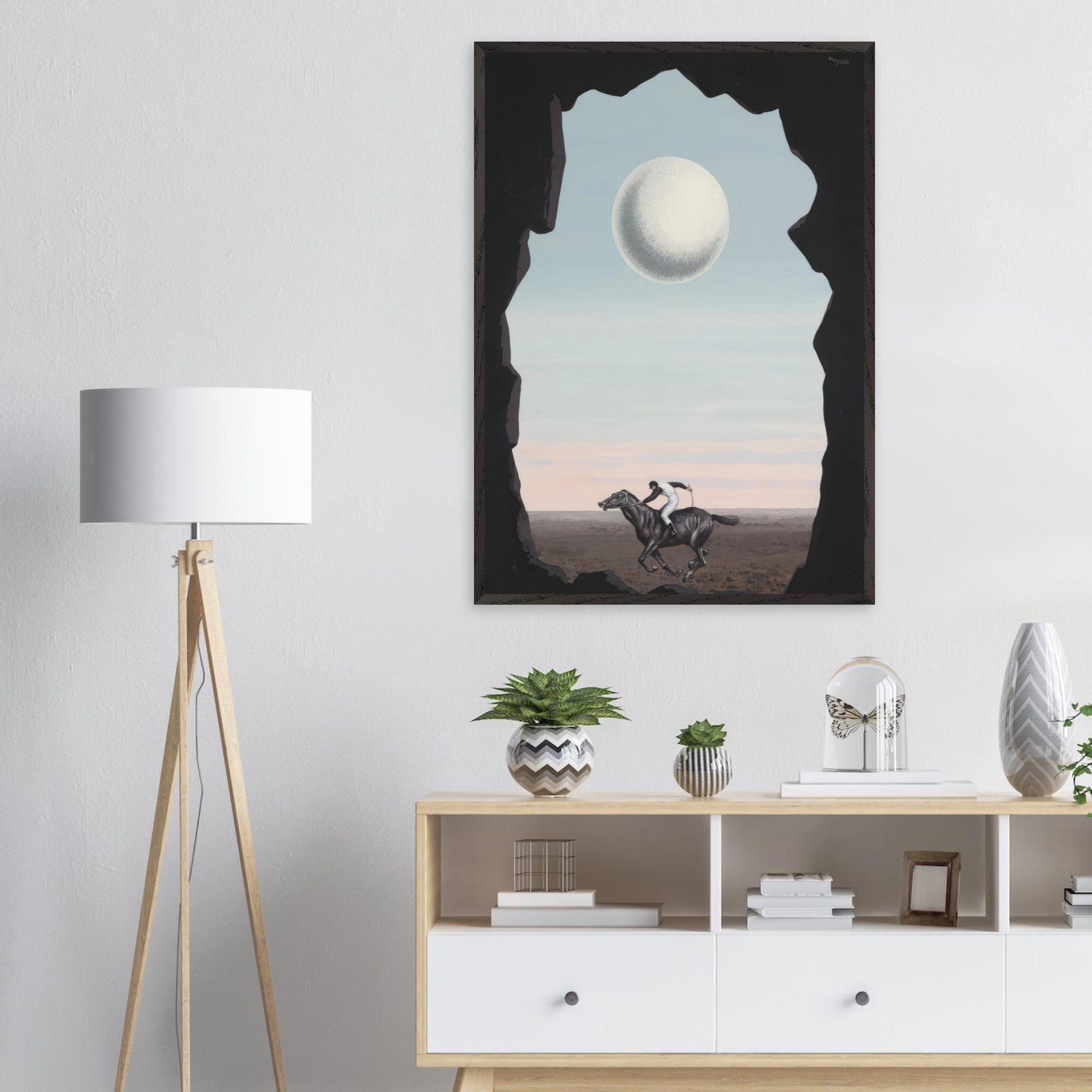 Artfulprints Poster René Magritte - Le jockey perdu  - 70x100 cm - Blauw