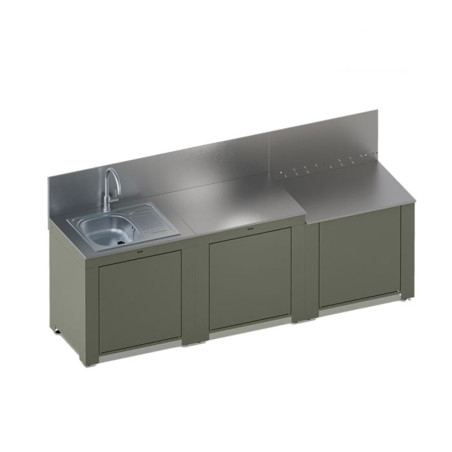 Cuisine extérieure Classic 3 modules Sauge et Inox - ENO