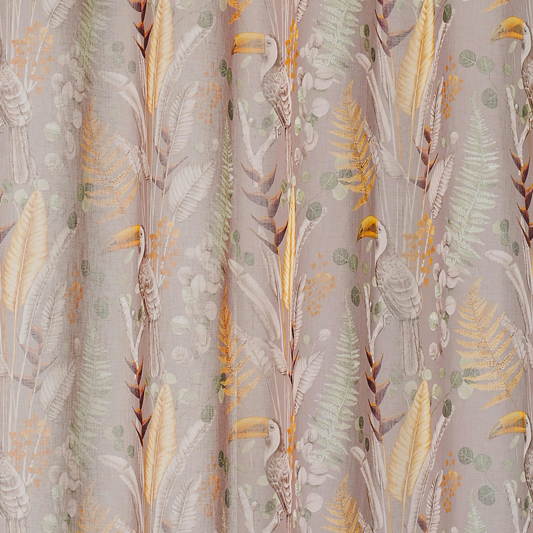 - Voilage esprit paradisiaque polyester taupe 150x265 cm
