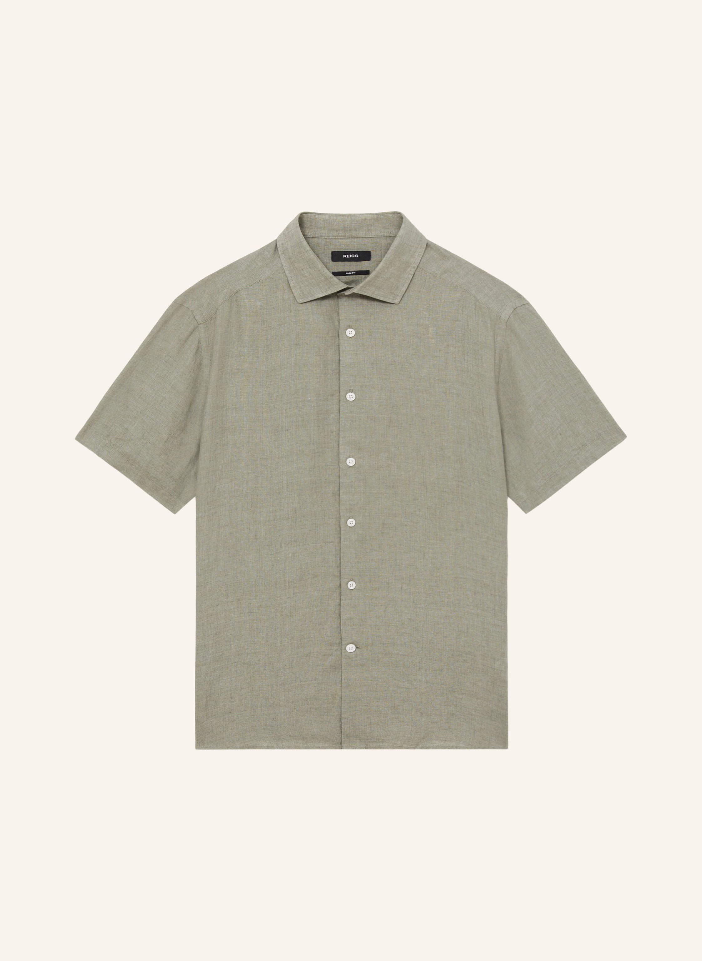REISS Kurzarm-Hemd HOLIDAY Slim Fit aus Leinen