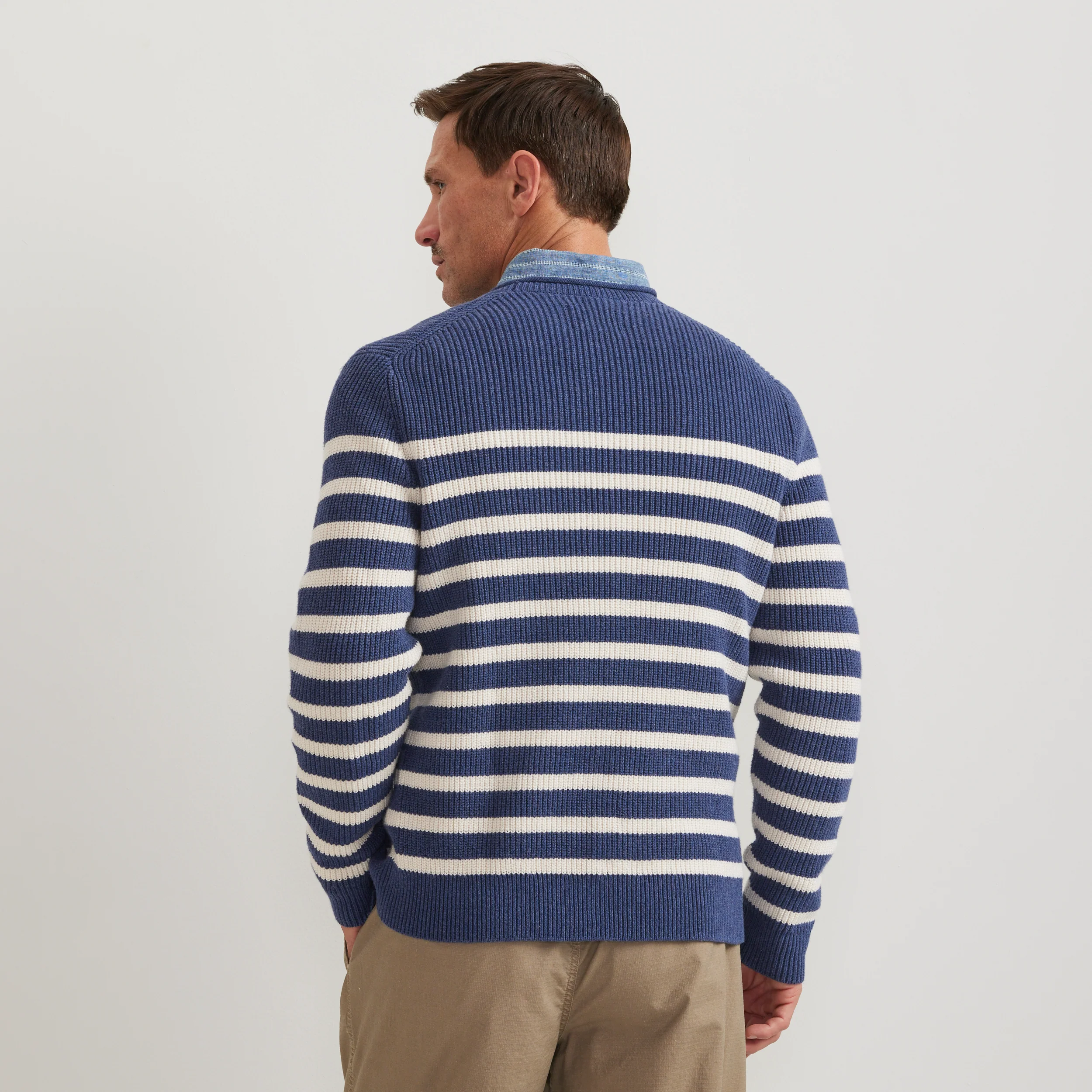 Men's Signature Roll Neck Sweater - Stripe