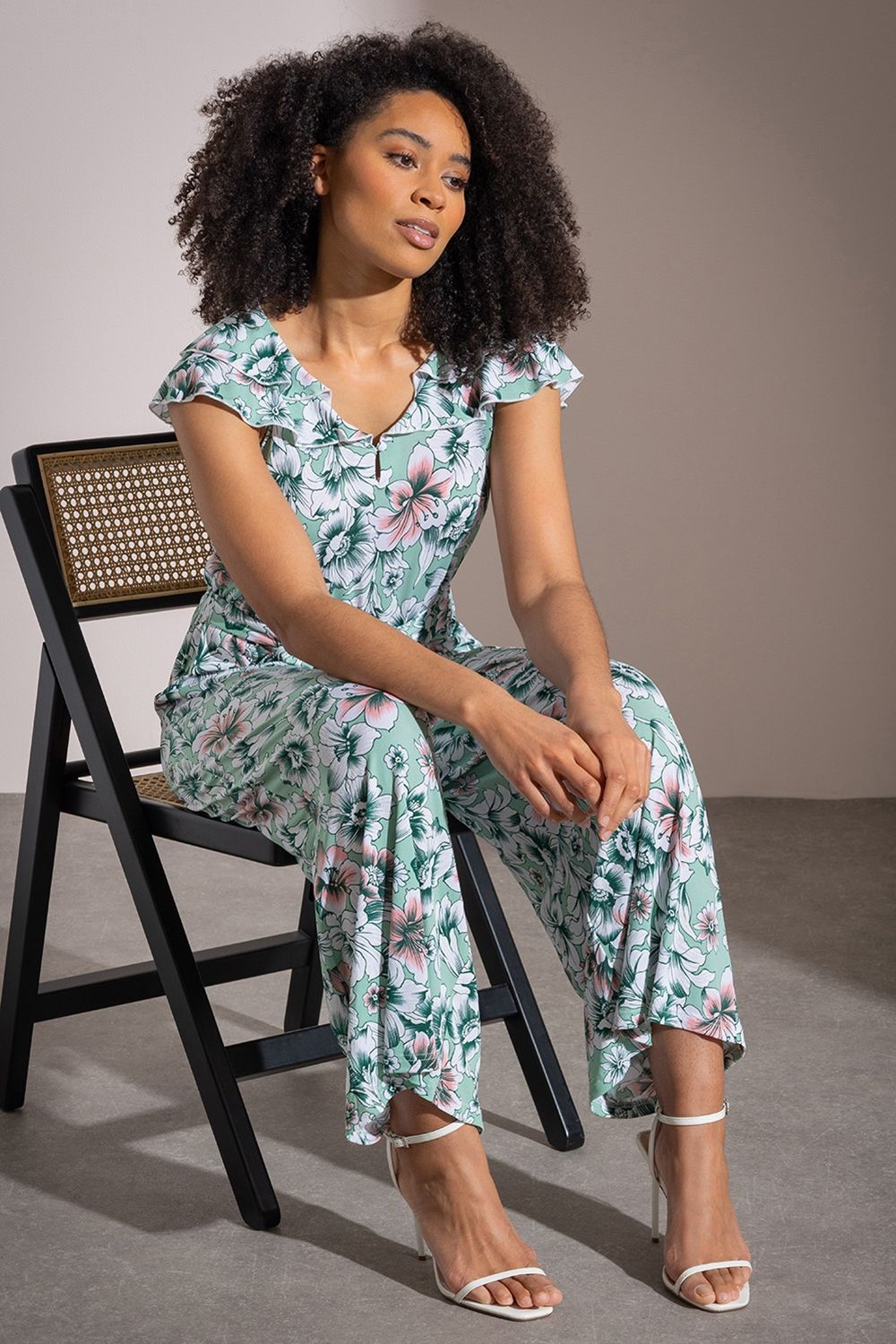 Klass. Textured Floral Jumpsuit