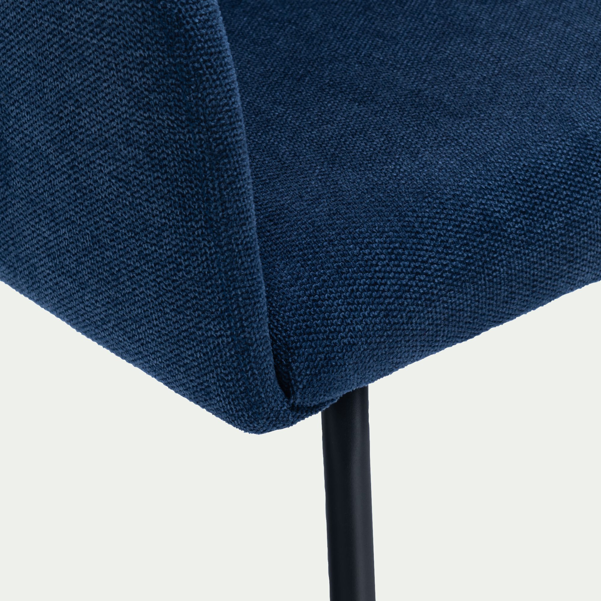 PEILLE - Chaise en tissu et métal avec accoudoirs - bleu figuerolles