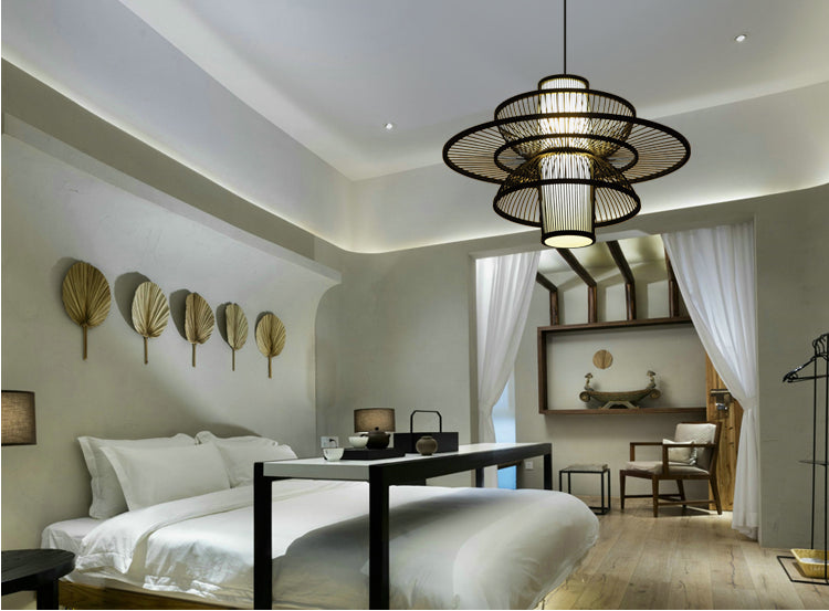 Fine Asianliving Bamboe Hanglamp Zwart Handgemaakt -