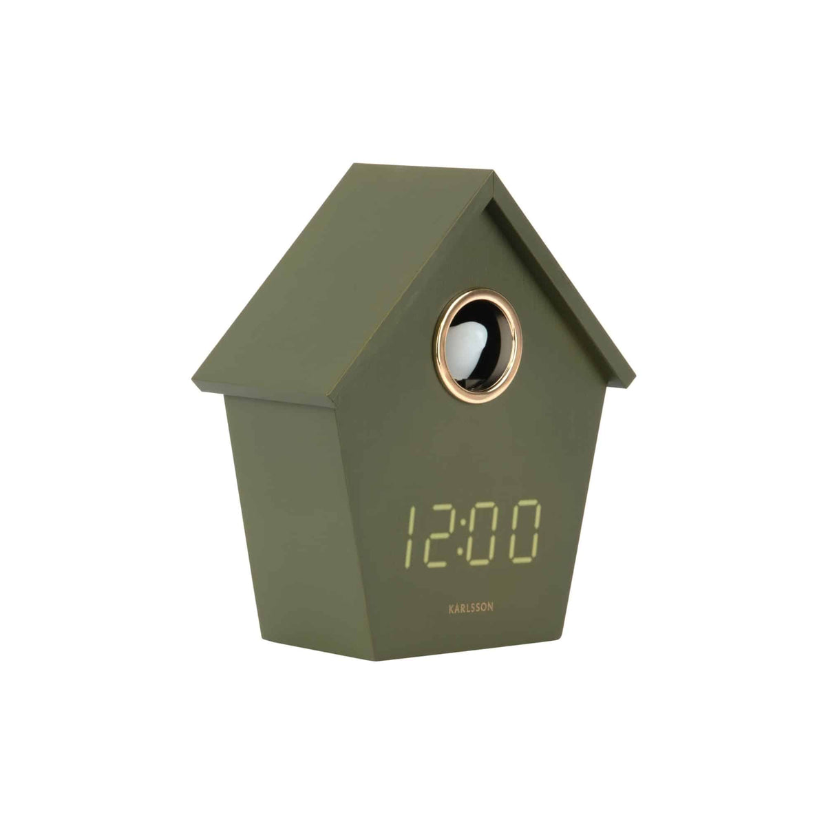 Karlsson wekker Riqueza Cuckoo - groen - 6.8x13x15.3cm