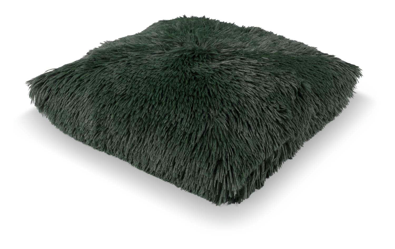 - Coussin - vert fausse fourrure 45x45 cm uni