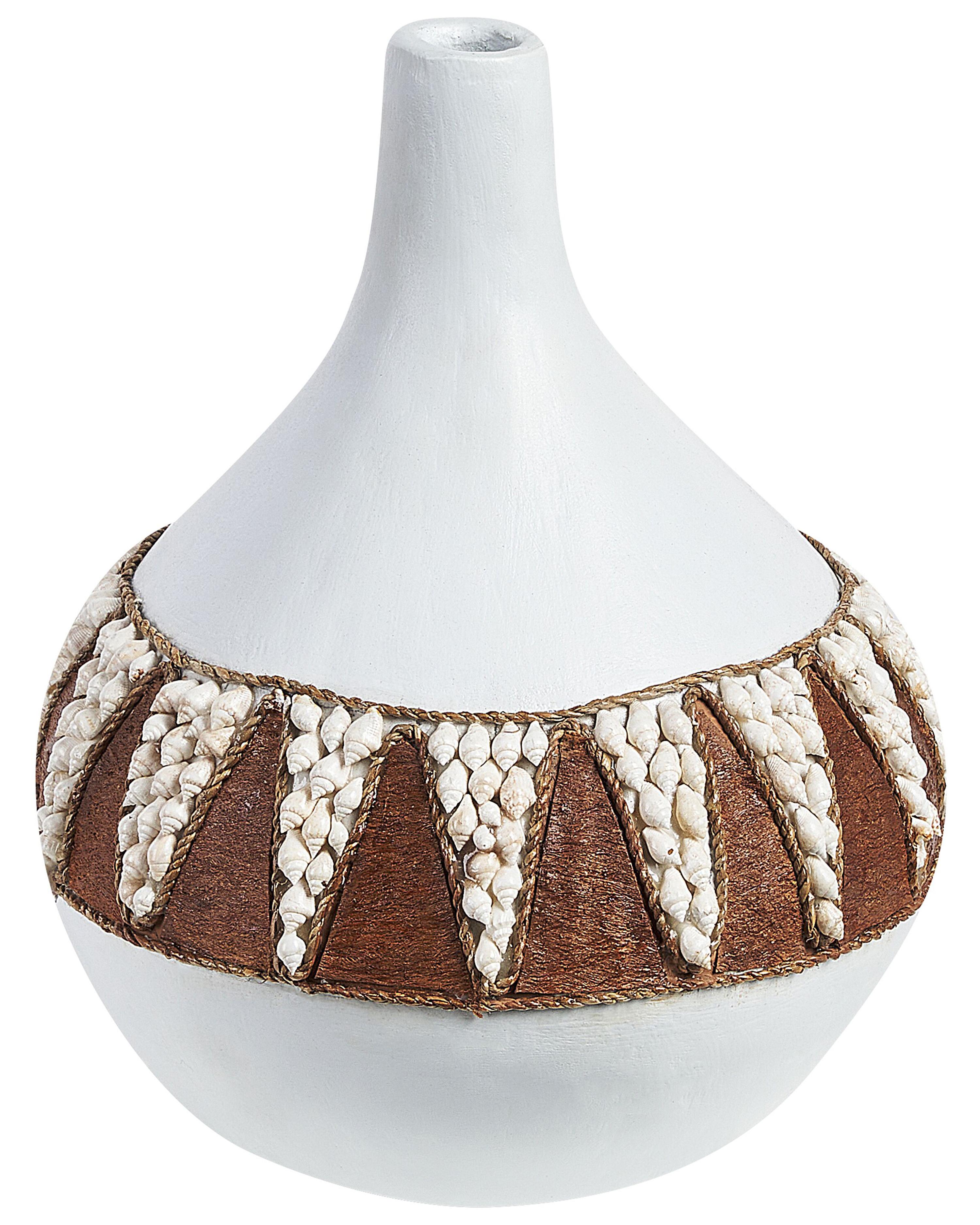 Decorative Vase SIMPANG Ceramic 33 cm White