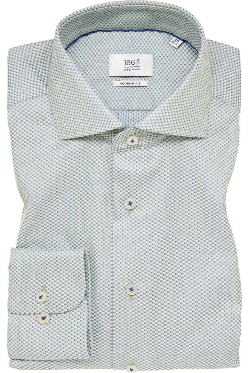 ETERNA 1863 Modern Fit Hemd grün, Strukturiert