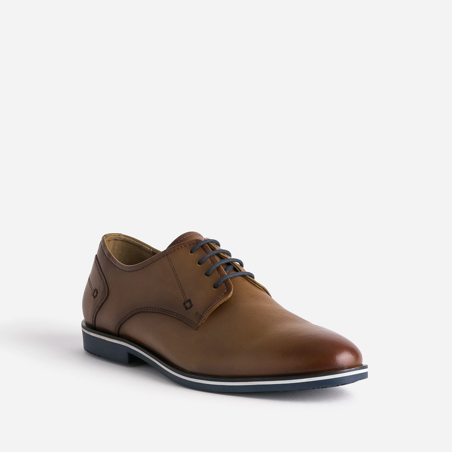 Derby cognac en cuir