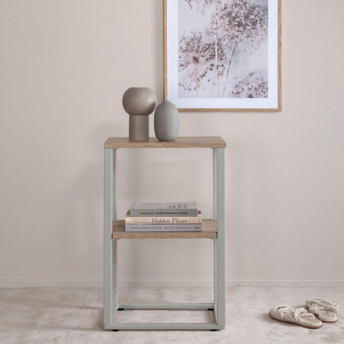 ISIA - Table de chevet moderne en bois et métal