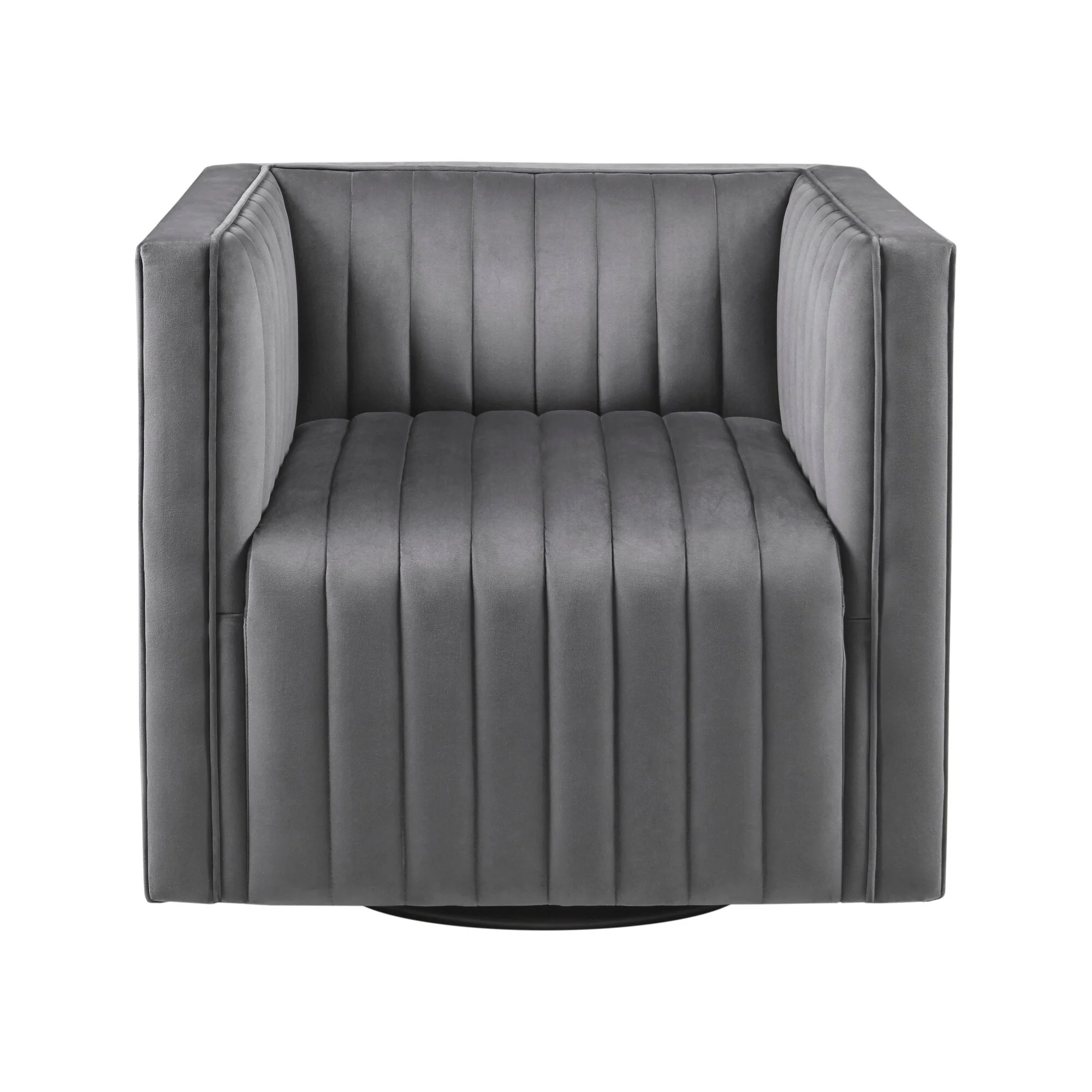 Madison Park Gayley Channel Tufted Swivel Armchair
