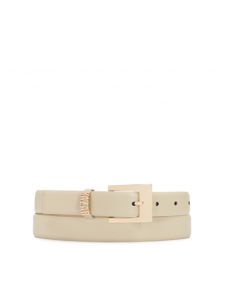 Beige belt with signature belt loop