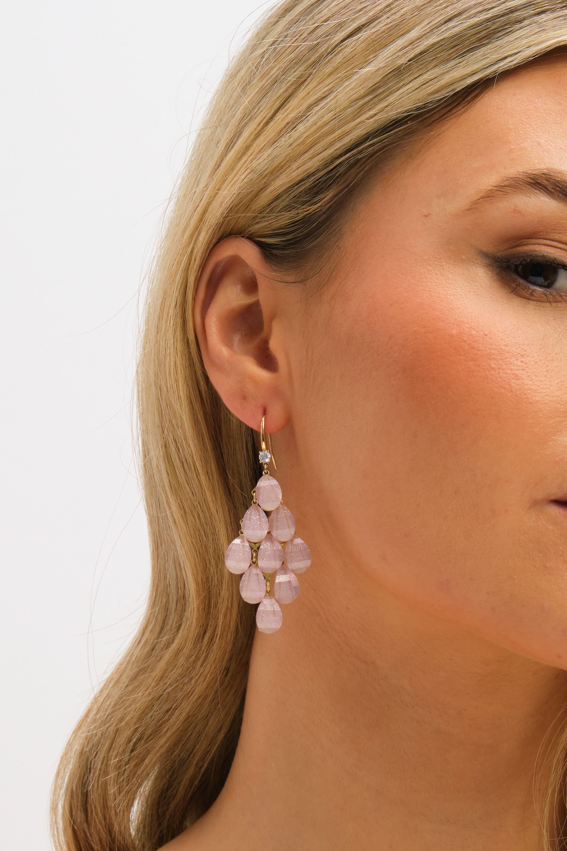 Jon Richard Gold Plated and Purple Droplet Earrings