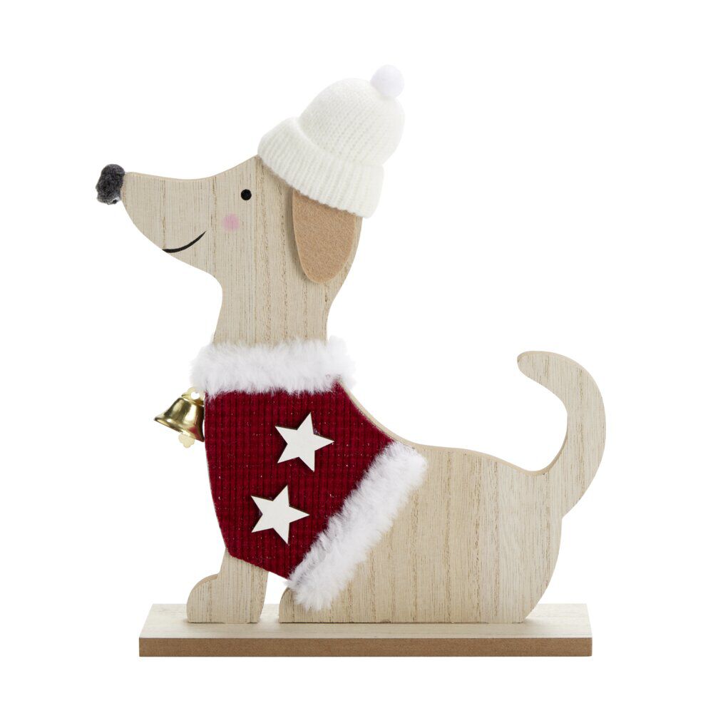 Décoration de No&euml;l à poser animal bois 20x5xH33cm (2 modèles)