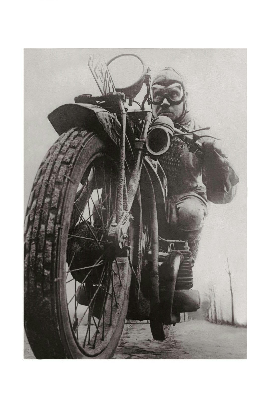 CYCLES - Photo ancienne noir et blanc moto n°29 alu 60x90cm
