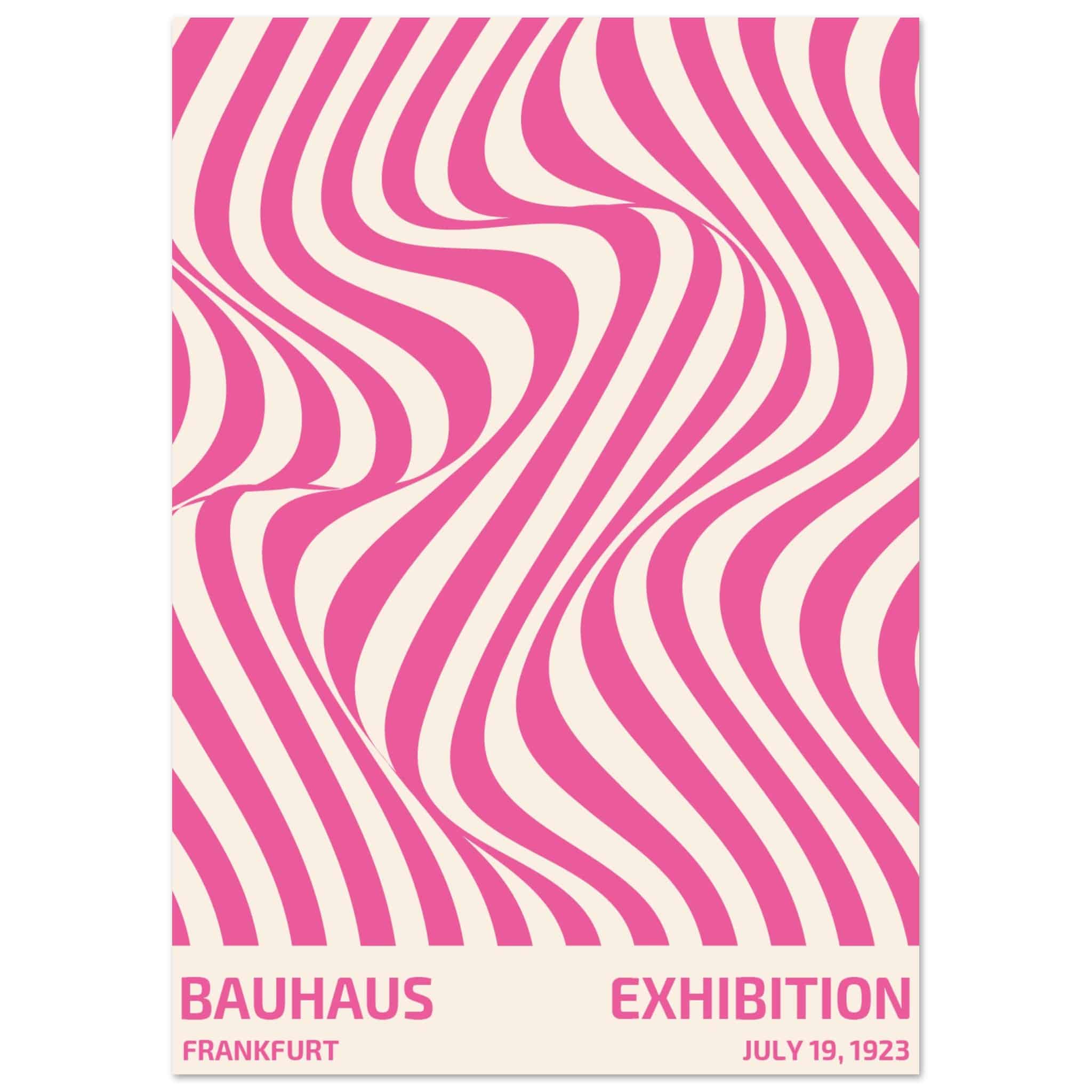 Artfulprints Poster Bauhaus - Exhibition Frankfurt pink  - A4 21x29.7 cm - Roze