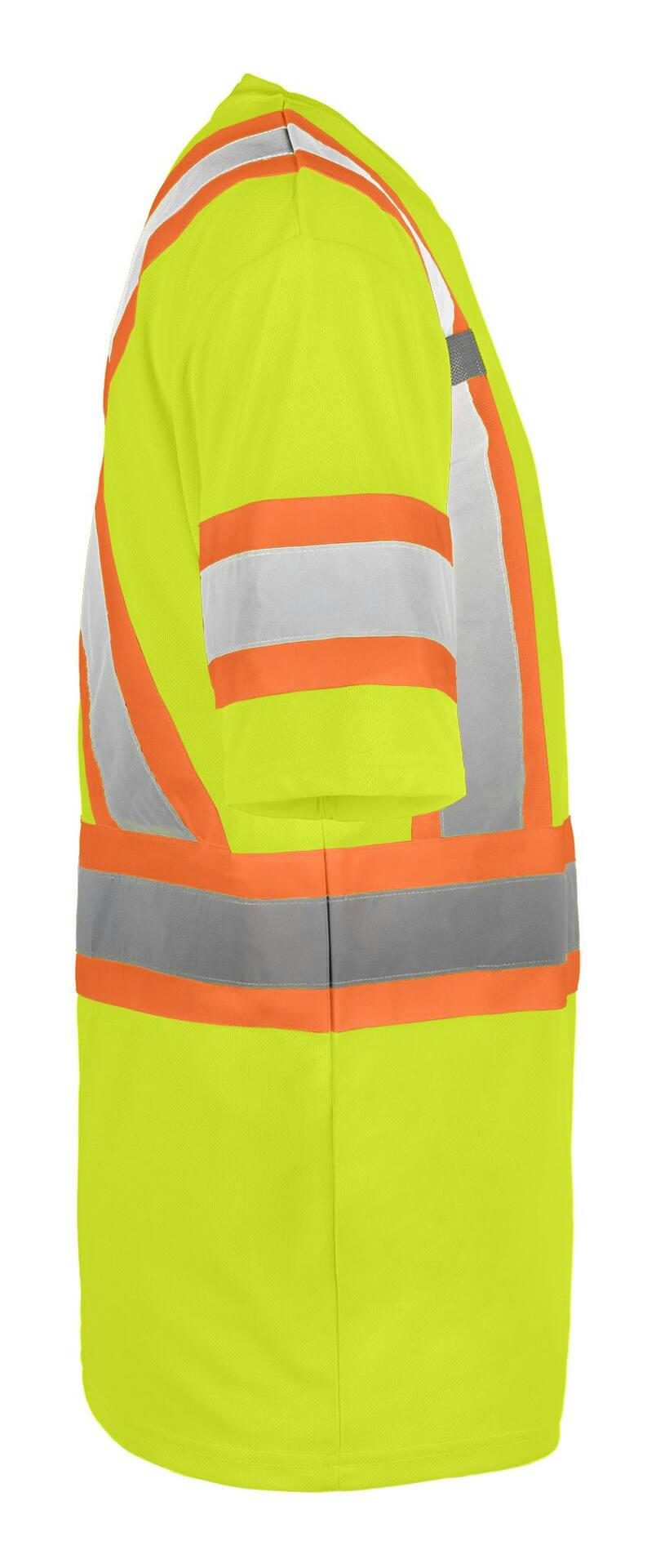 Terra Hi-Vis Breathable Work T-Shirt with Reflective Tape, Chest Pocket, Yellow
