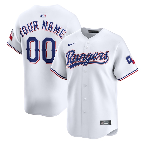 Texas Rangers Nike Home Limited Custom Jersey - White
