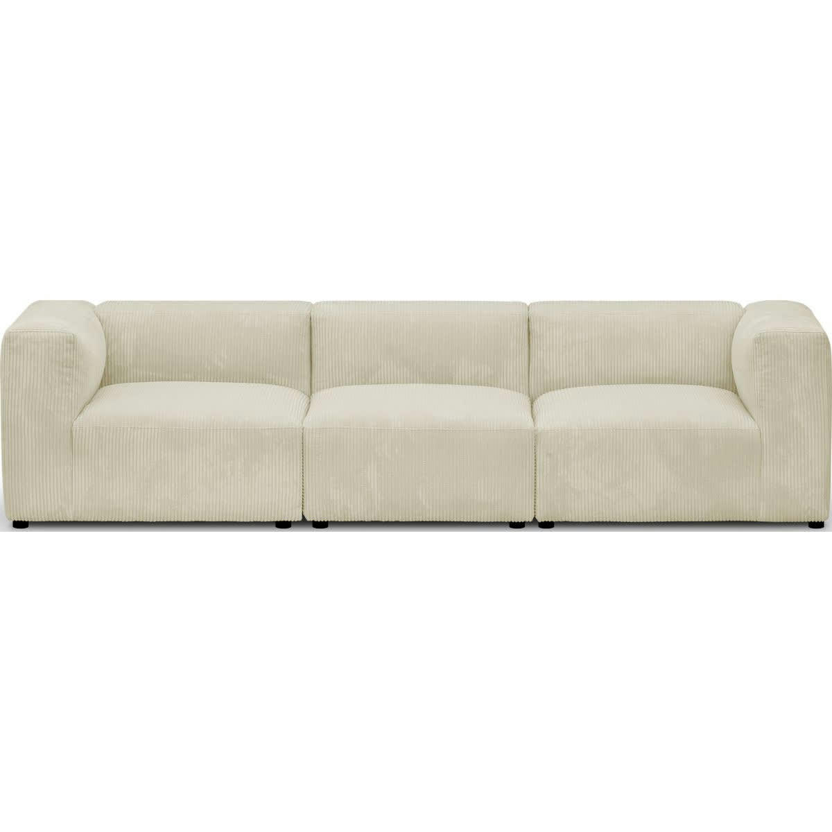 MODULO - Canapé modulable 4 places en velours côtelé beige