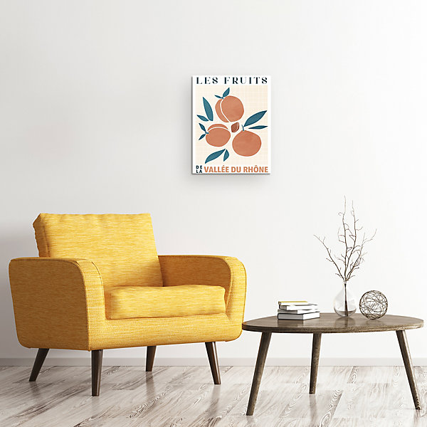 Affiche Abricot fruits l.40 x H.50 cm orange et bleu