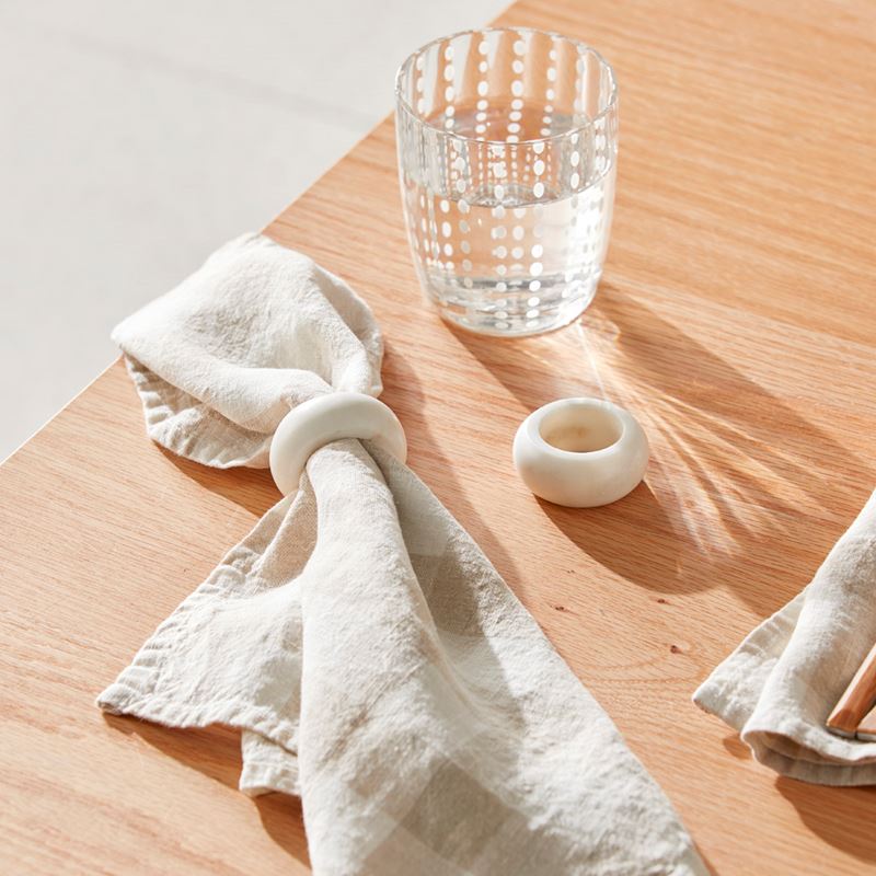 Marble White Napkin Rings