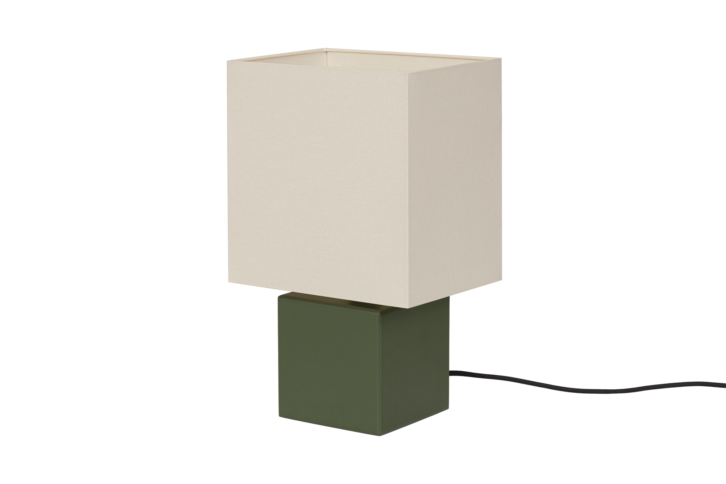 noo.ma Zam tafellamp - Forest Green, geometrisch design met houten voet