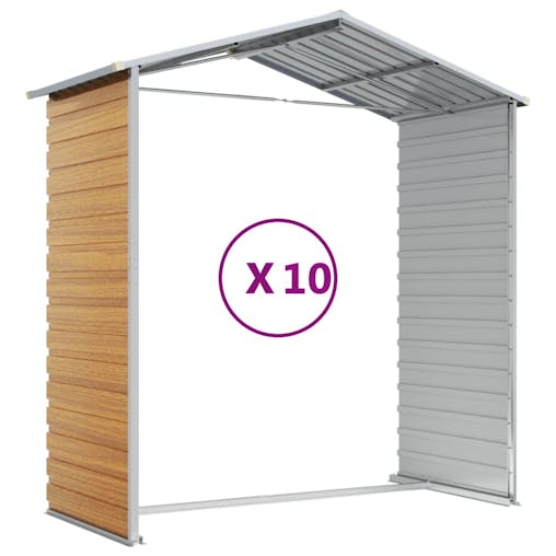 NNEVL Garden Shed Light Brown 191x895x198 cm Galvanised Steel