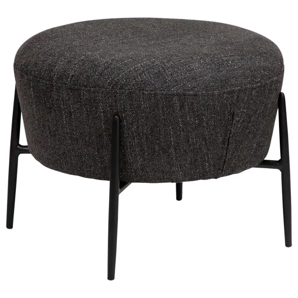 Hioshop Orbit Dan-Form poef boucl&eacute; zwart