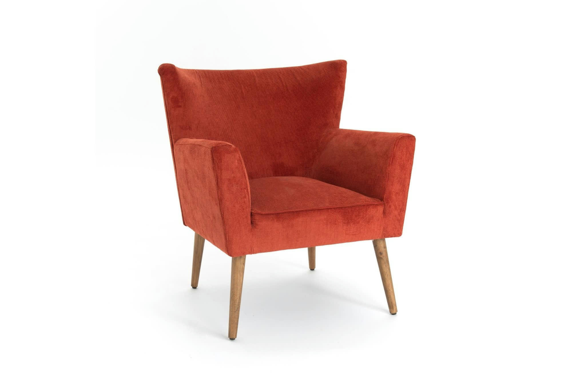 HERON - Fauteuil à accoudoirs en velours côtelé