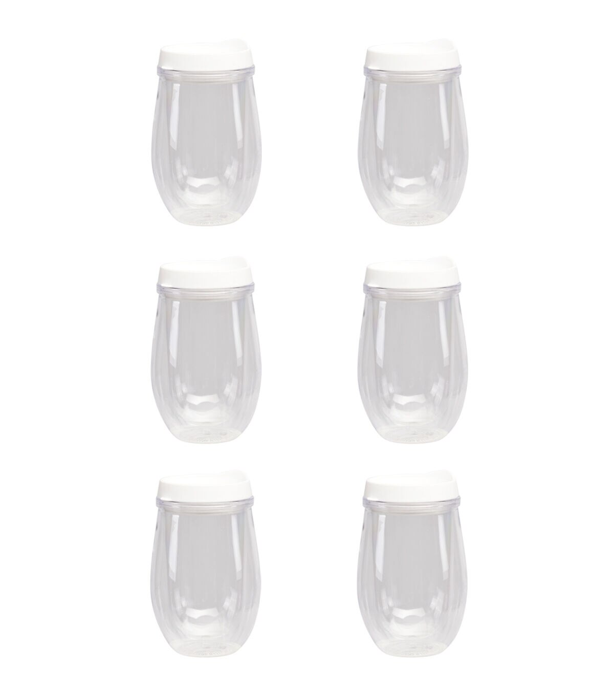Plastic Wine Tumblers 6 pk - Clear