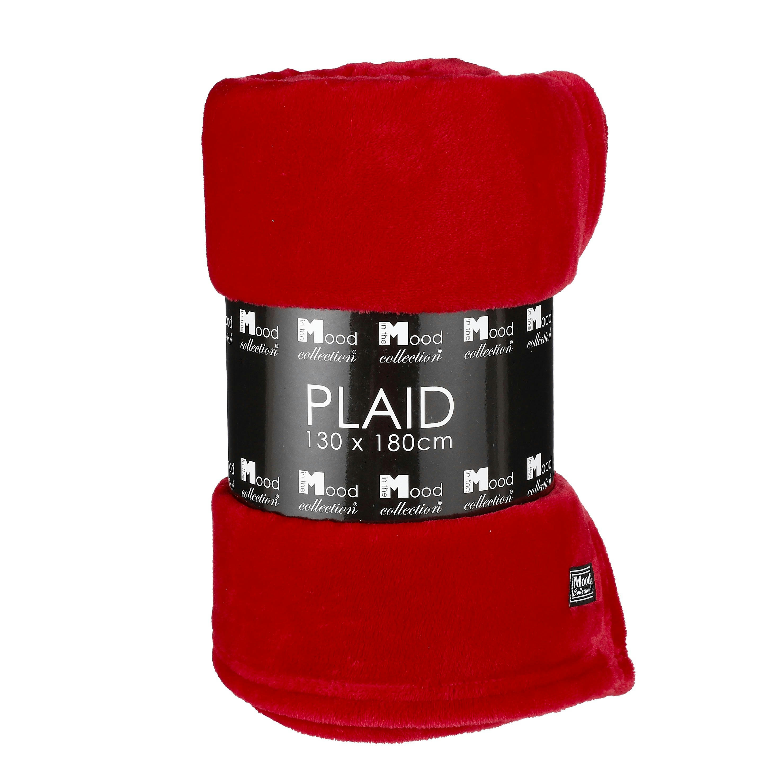 FAMKE - Plaid polaire rouge 180x130