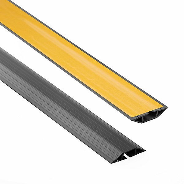 Bande de câble en PVC 10x60mm, 2m Auto-Adhésive, cache-câble, trapézoïdal, gris foncé