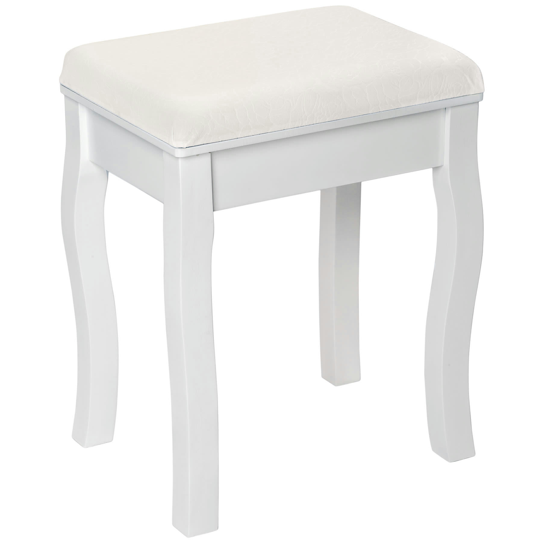 - Tabouret pour coiffeuse table de maquillage Vintage blanc