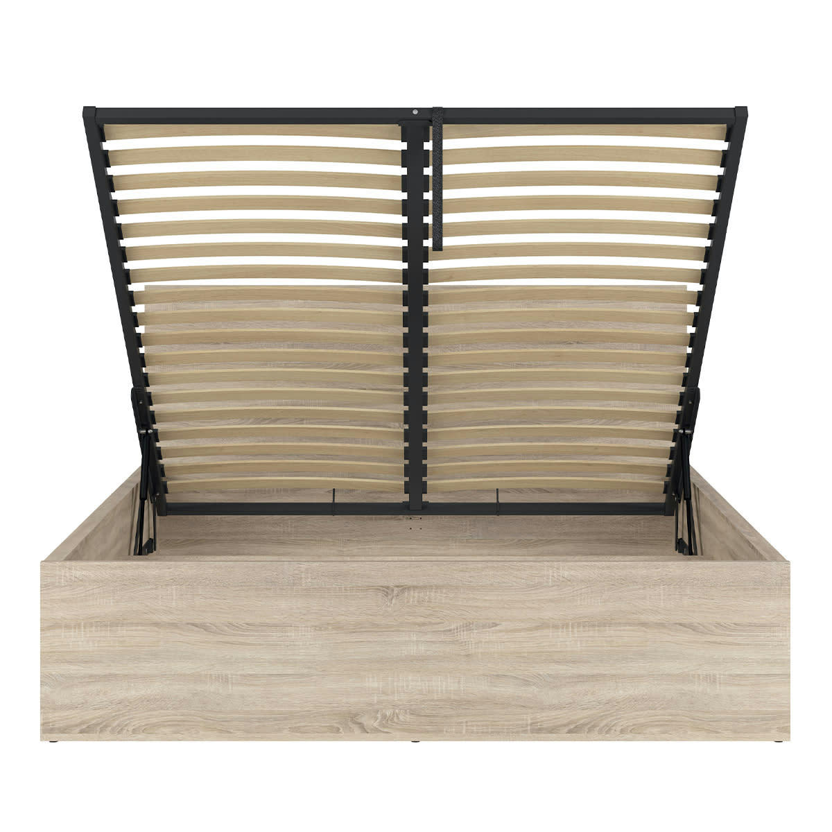 - Lit coffre 160x200 sommier inclus naturel clair