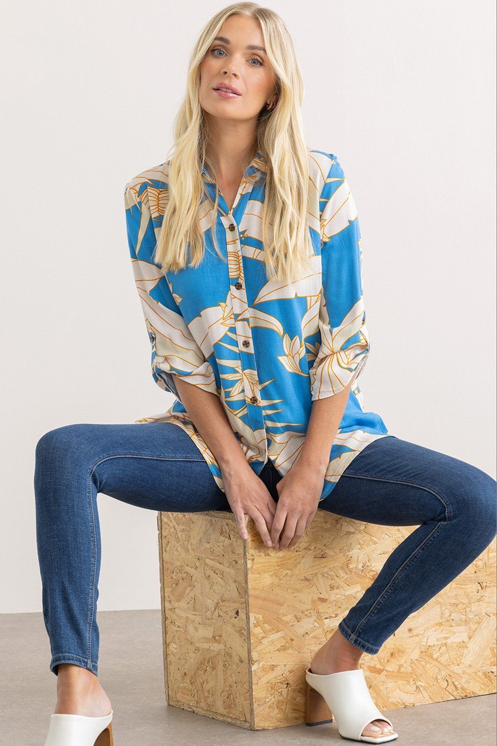 Klass. Leaf Printed Blouse