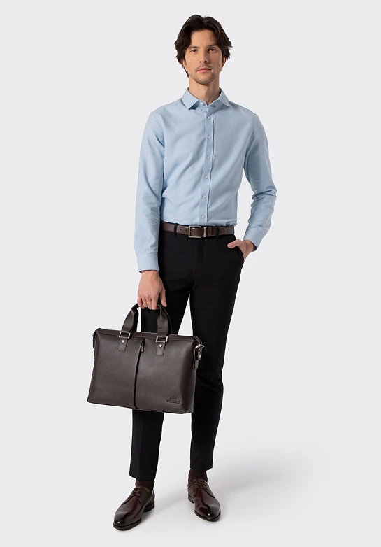 Torba na laptopa 15,6” ze skóry naturalnej groszkowej brązowa