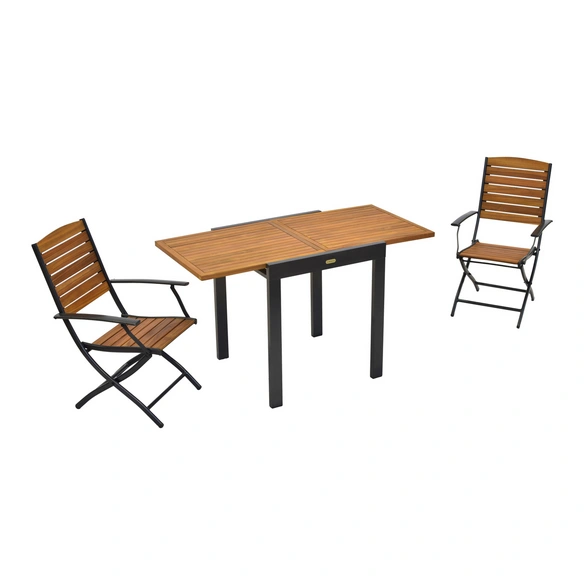 Gartenmöbelset »Santorin«, 3-tlg., klappbar/ausziehbar, Aluminium/Akazie