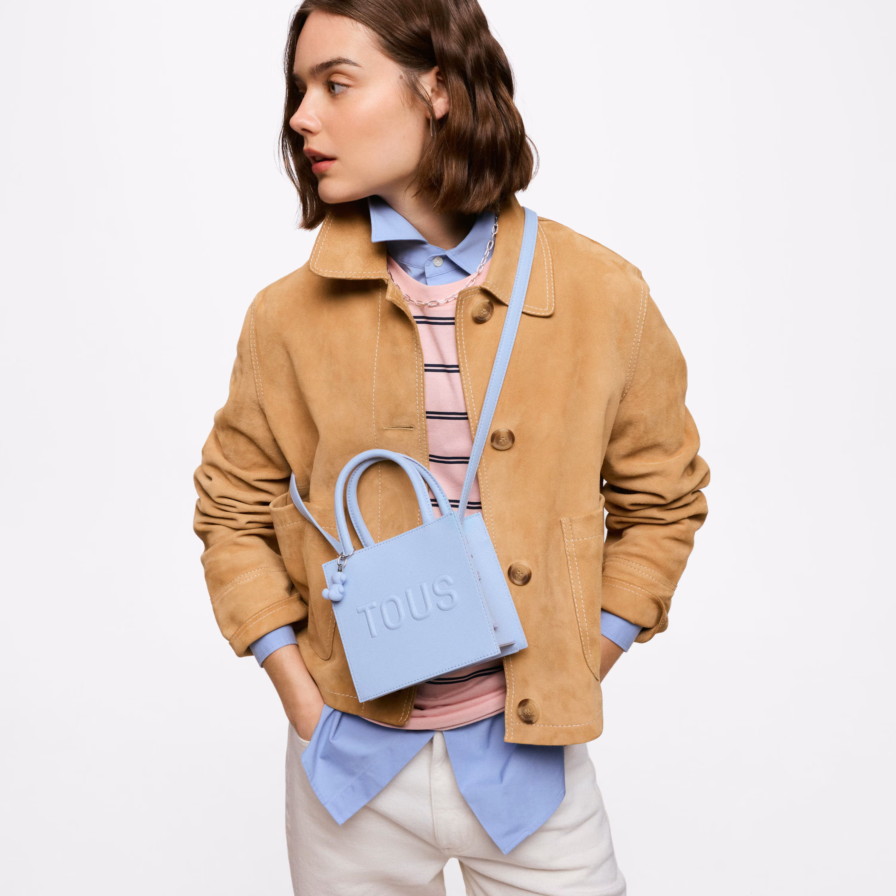 Bolso mini cube azul TOUS Back to basics