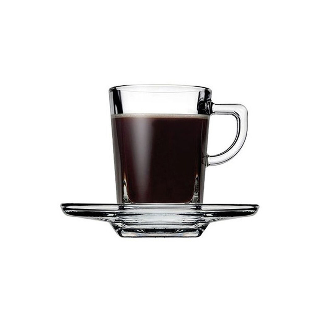 Chávena de café quadrada com pires