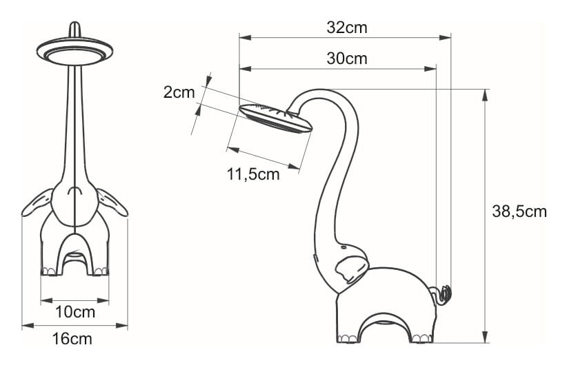 Lampka biurkowa SLONIK niebieska LED 6W Odcienie bieli wys:38cm Kaja