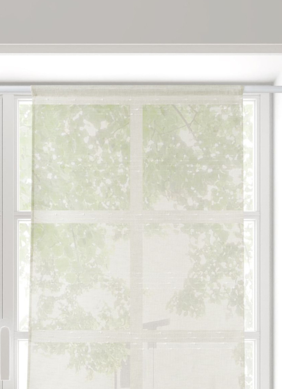 VITRAGE RAYURES HORIZONTALES EN RELIEF 60 X 120CM ECRU