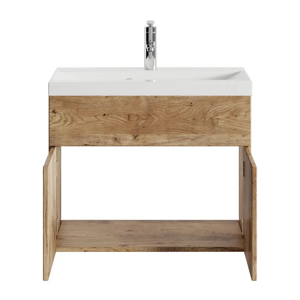 Badplaats Badkamermeubel Montreal 01 60cm met wastafel - kastanje eiken