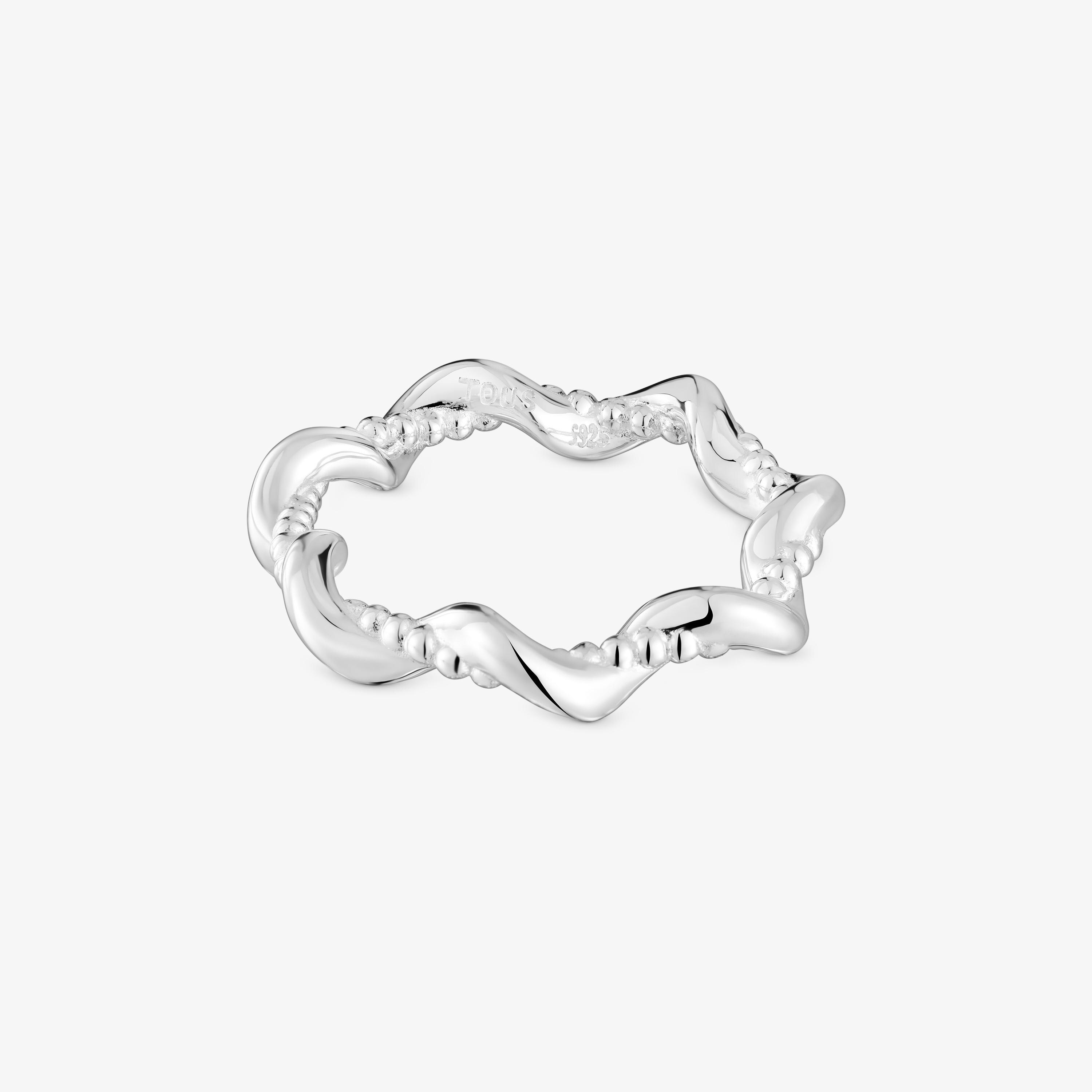 Anillo mediano de plata Twisted
