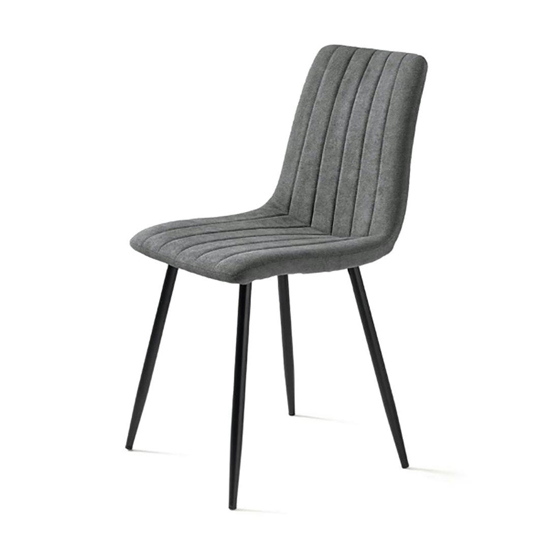 Chaise tissu gris foncé à coutures verticales (x2) LORA