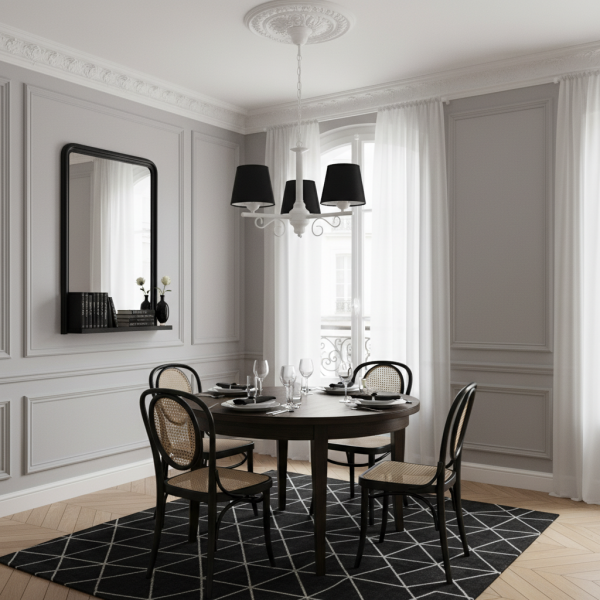 Lampa wisząca retro czarny abażur EDYLIT 3xE27 NOMADA NEGRO 14-762