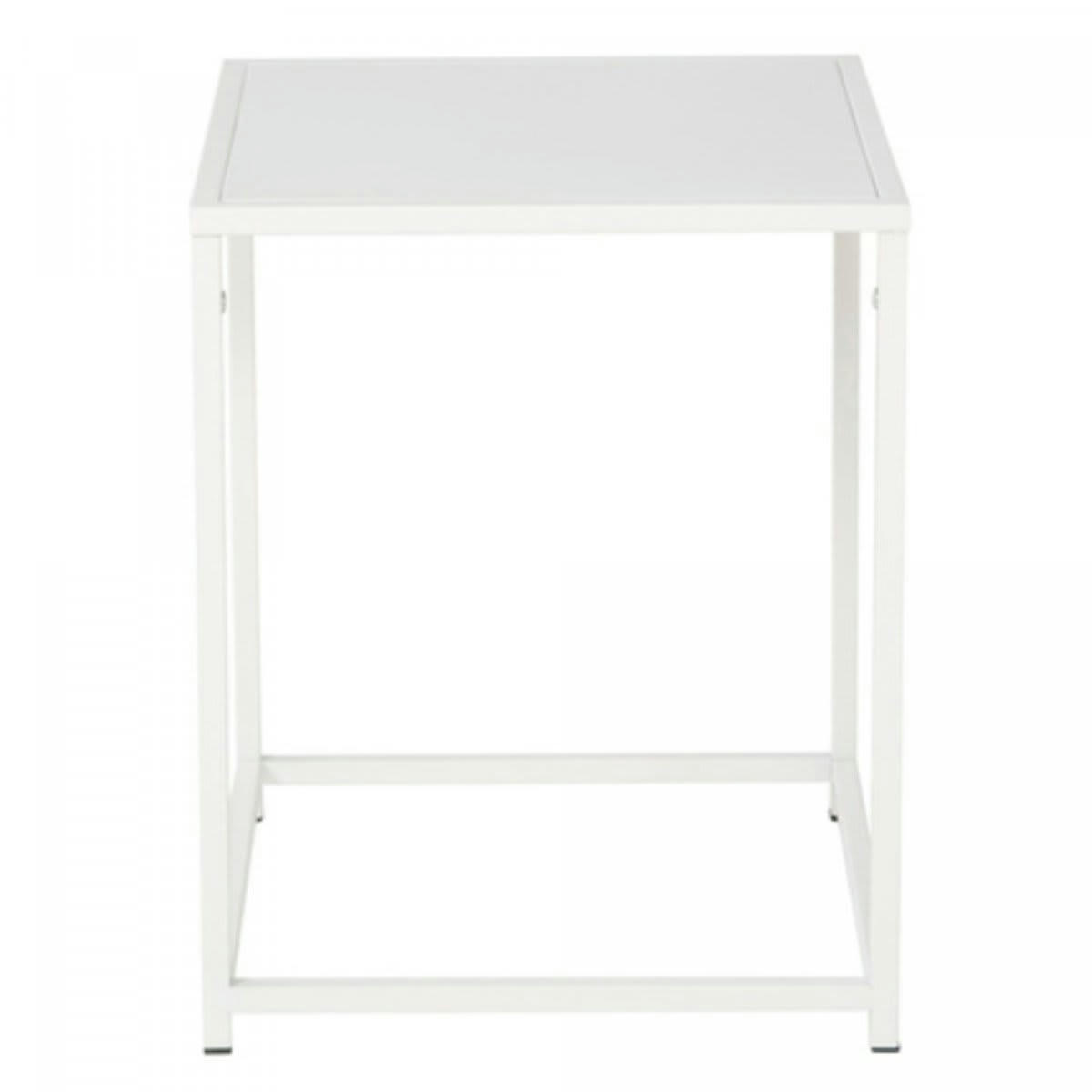 SIMONA - Table d'appoint moderne en métal 37cm blanc